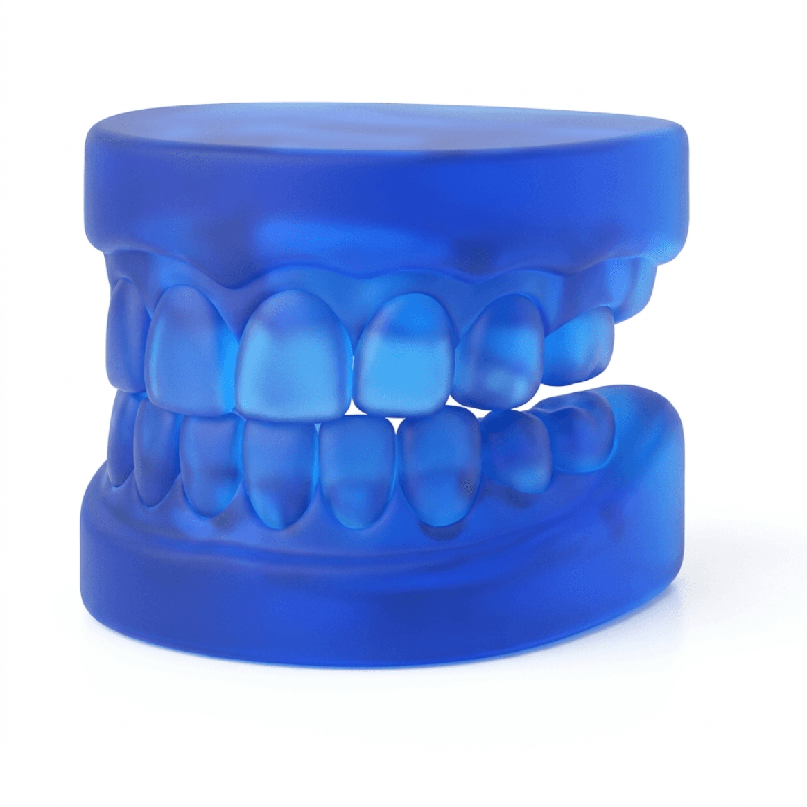 Molde dental en 3D en tono azul